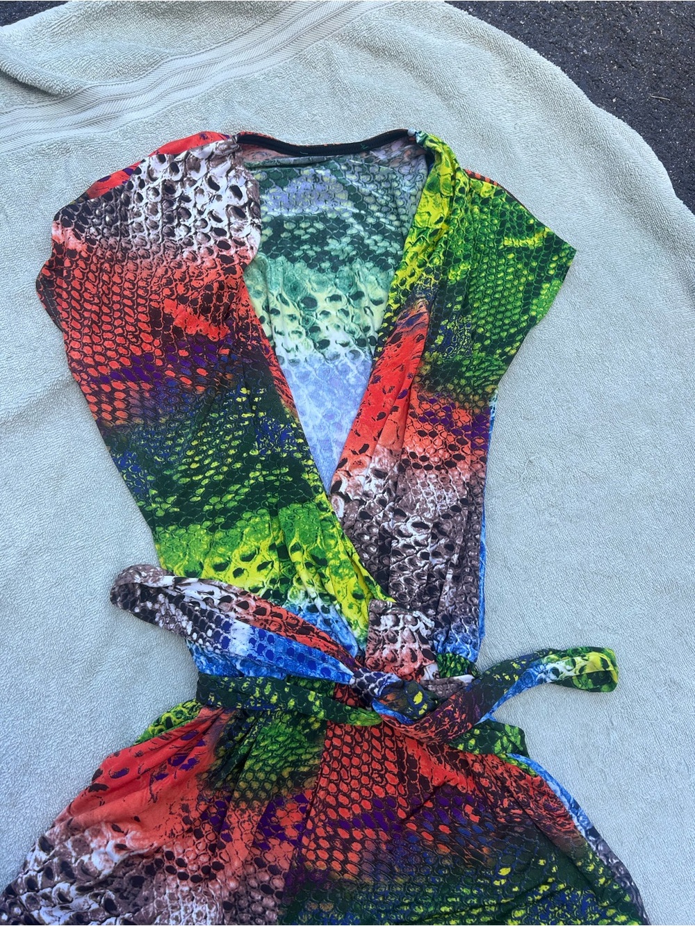 Colorful snakeskin romper